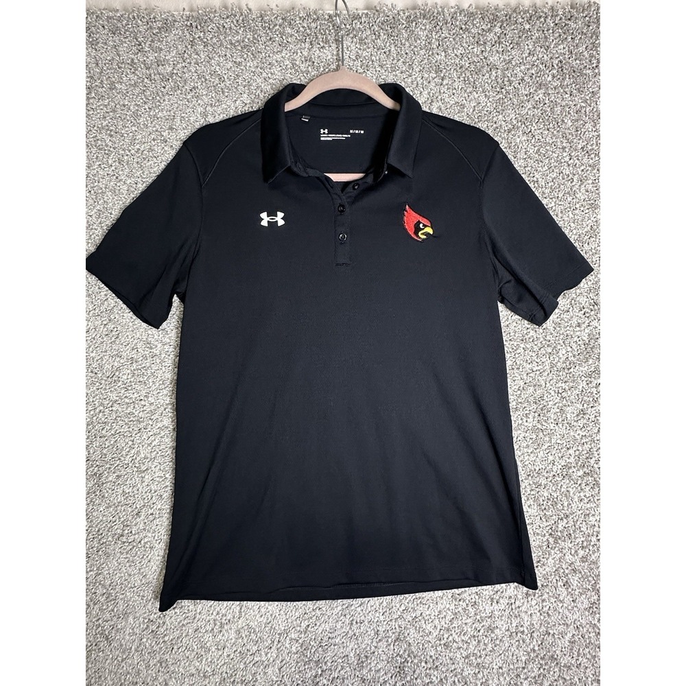 Under Armour Black‎ Polo Shirt Cardinal Logo Women's Medium Athletic Golf Top